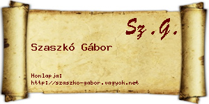 Szaszkó Gábor névjegykártya