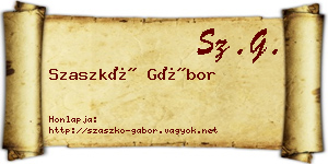 Szaszkó Gábor névjegykártya