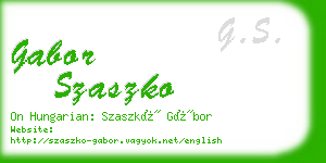 gabor szaszko business card